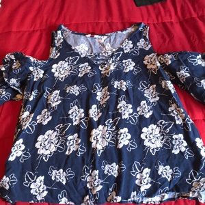 Blue flower design shirt